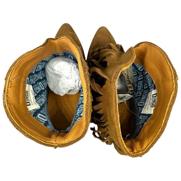 Dingo Women's Tangles Western Booties 8M Camel Brown Suede Fringe Cowgirl NEW - Picture 6 of 8